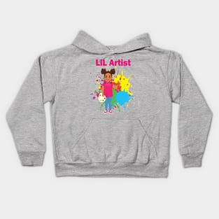 Lil artist cute little girl painting for little artists Kids Hoodie